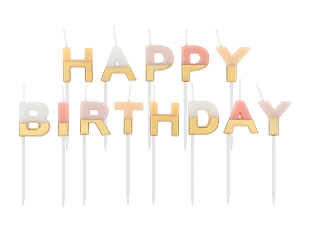 Svíčky Happy Birthday Pastel na narozeninovém dortu – oslava v restauraci Podolka Praha